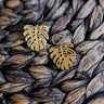 Baby monstera leaf earrings - Wild Roots Creative Shop